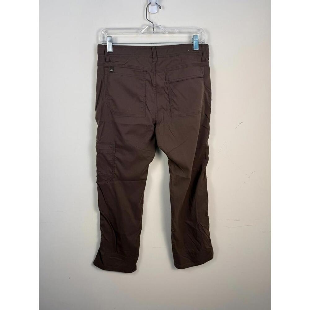 prAna Stretch Zion Cargo Pants Mens 30x30 Belted Brown Hiking Cargo Gorpcore - Picture 2 of 5
